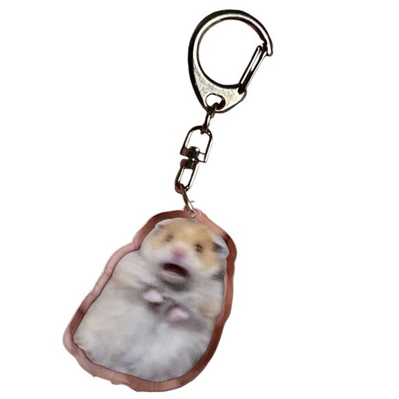 Iconic Blurry Hamster Meme Acrylic Keychain - Picture 5 of 7